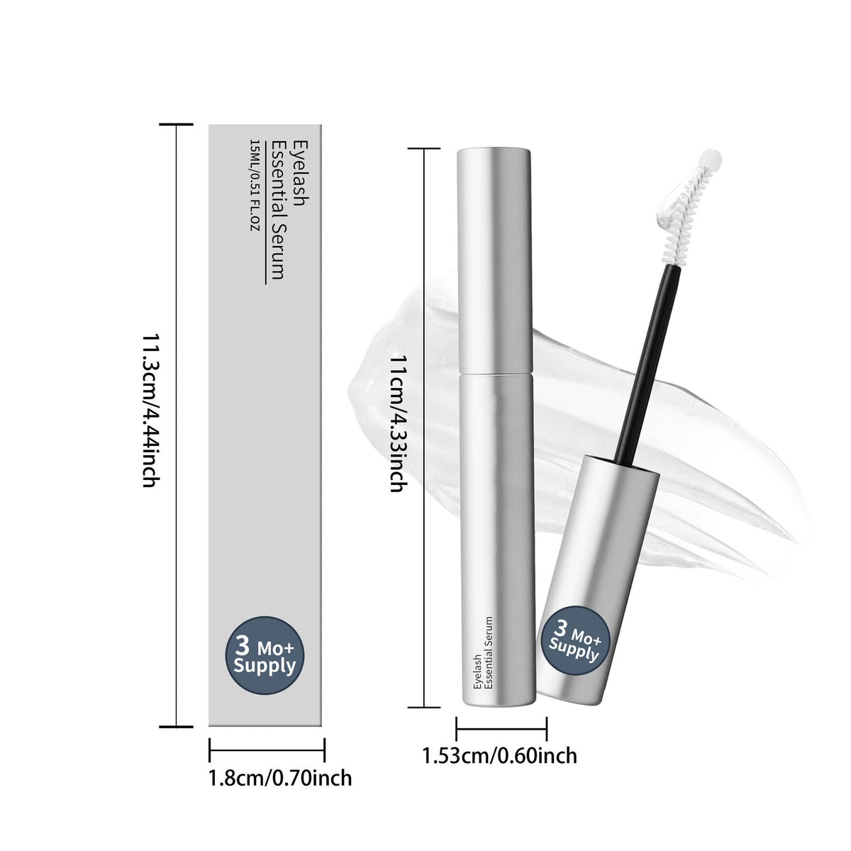 Lightweight Hydrating Lash Conditioning Serum, Gentle Formula for Silky Looking Lashes