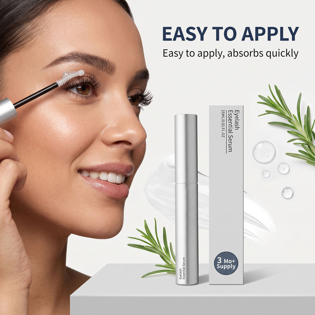 Lightweight Hydrating Lash Conditioning Serum, Gentle Formula for Silky Looking Lashes