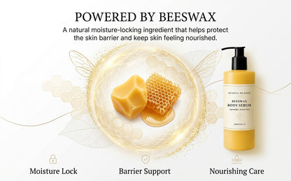 Beeswax Body Serum, Botanical Bee Blend, Lightweight Non-Greasy Moisturizing Serum for Arms Legs & Full Body, 250ml