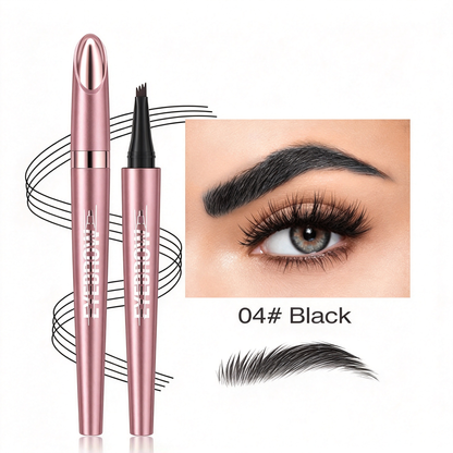 3D Microblading Eyebrow Pencil – 4-prong tip creates natural hair-like strokes. Waterproof, smudge-proof & lasts 24h. Skip costly salon treatments.