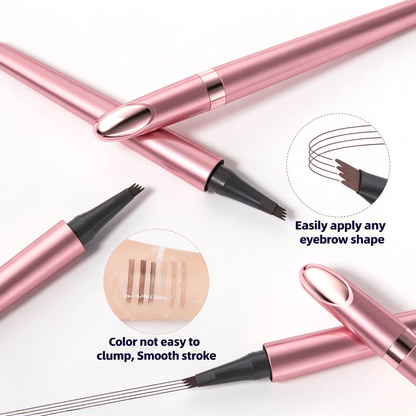 3D Microblading Eyebrow Pencil – 4-prong tip creates natural hair-like strokes. Waterproof, smudge-proof & lasts 24h. Skip costly salon treatments.
