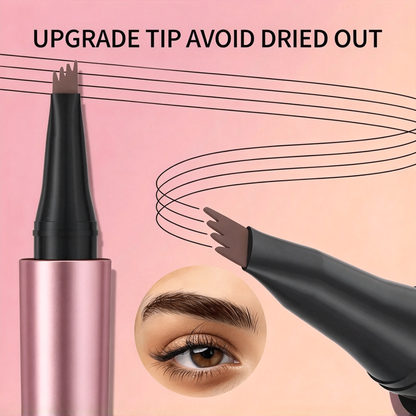 3D Microblading Eyebrow Pencil – 4-prong tip creates natural hair-like strokes. Waterproof, smudge-proof & lasts 24h. Skip costly salon treatments.