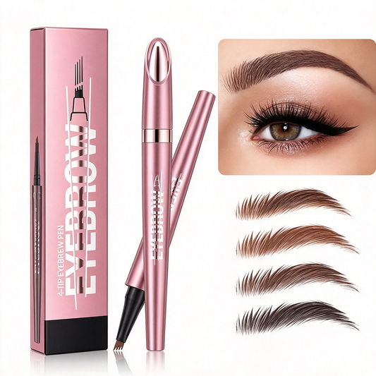 3D Microblading Eyebrow Pencil – 4-prong tip creates natural hair-like strokes. Waterproof, smudge-proof & lasts 24h. Skip costly salon treatments.