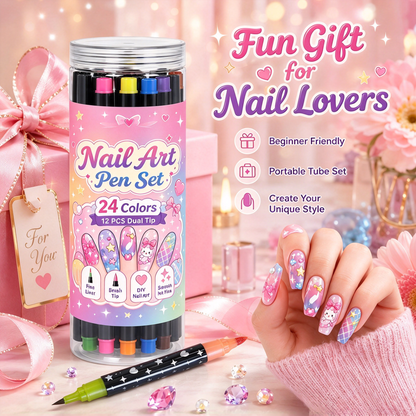 24 Colors DIY Nail Art Painting Pens, Quick Dry🔥