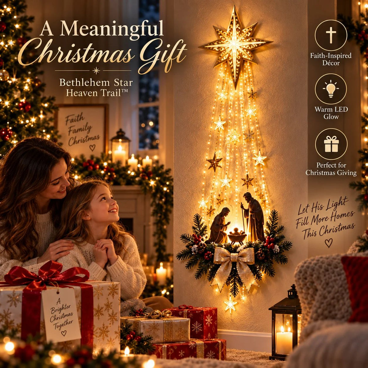 ✨Last Day 50% OFF✨✝️– Lighted Bethlehem Star Christmas Wall & Porch Decor