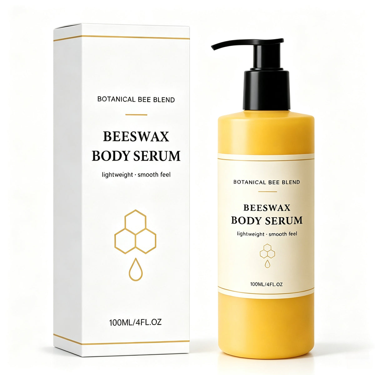 Beeswax Body Serum, Botanical Bee Blend, Lightweight Non-Greasy Moisturizing Serum for Arms Legs & Full Body, 250ml