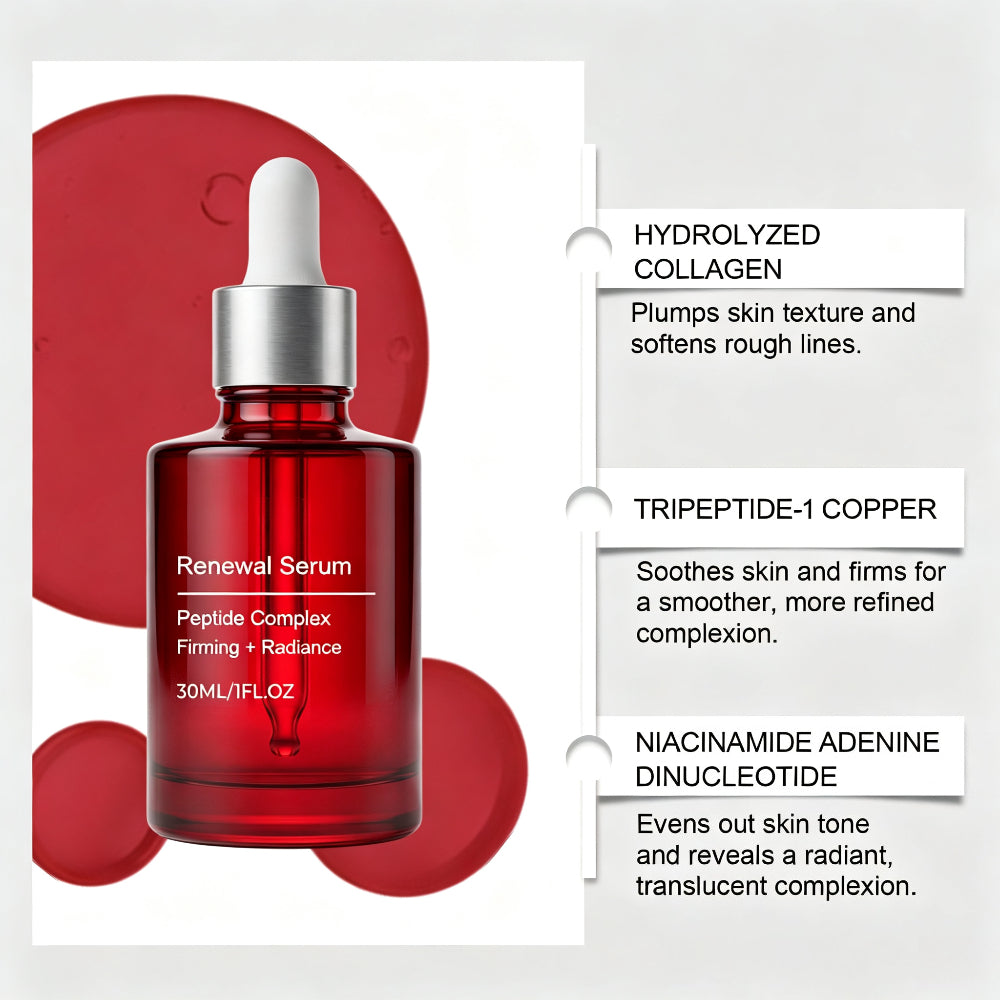 Peptide Complex Renewal Serum, Facial Serum for Firmer & Radiant Looking Skin,30ml