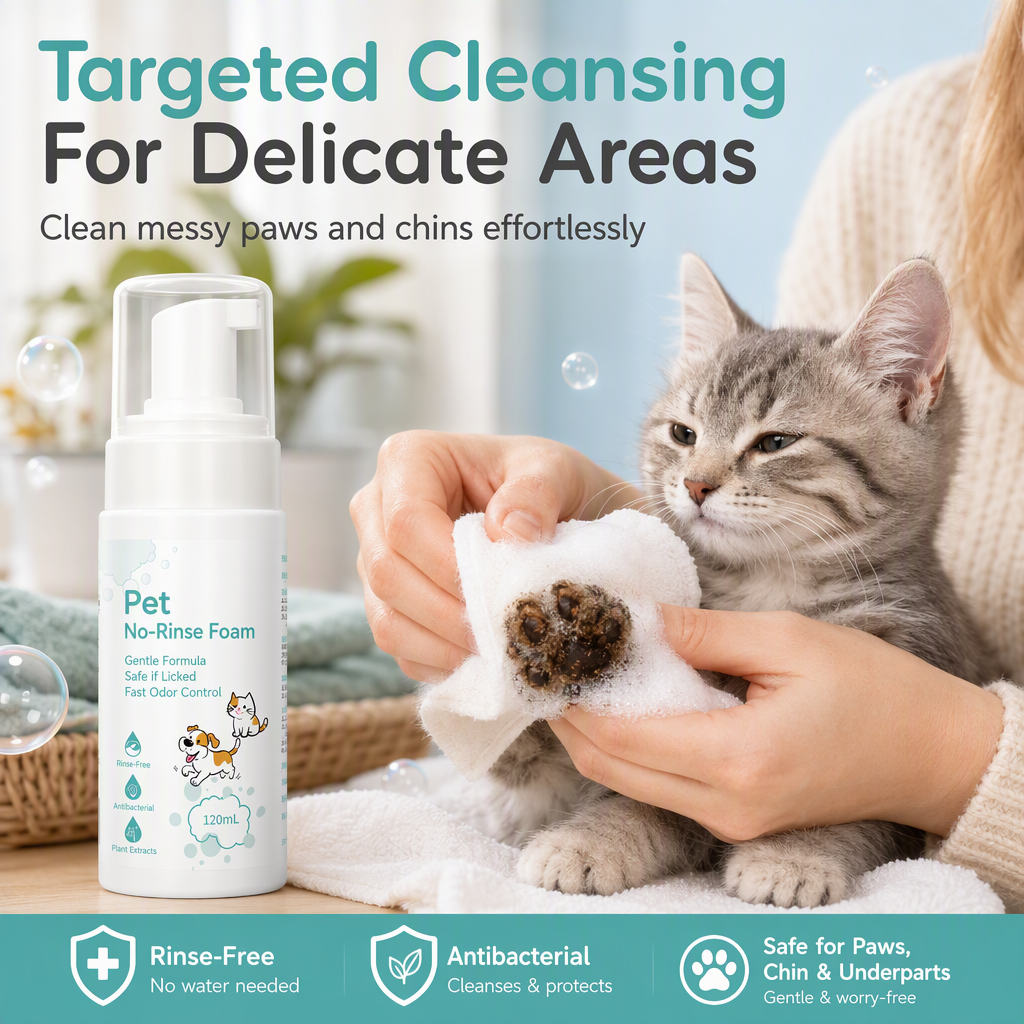 No-Rinse Pet Cleaning Mousse for Cats and Dogs🔥