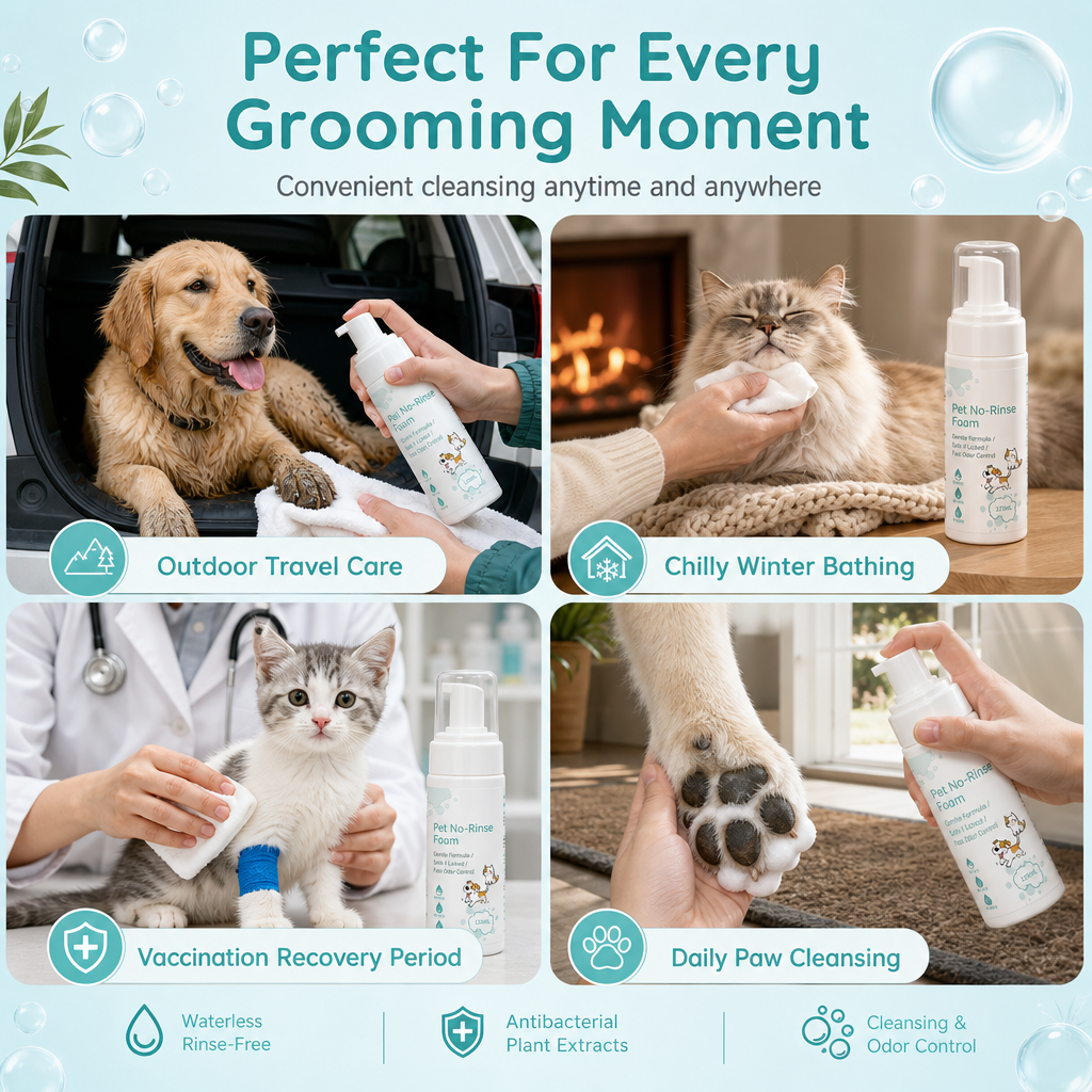 No-Rinse Pet Cleaning Mousse for Cats and Dogs🔥