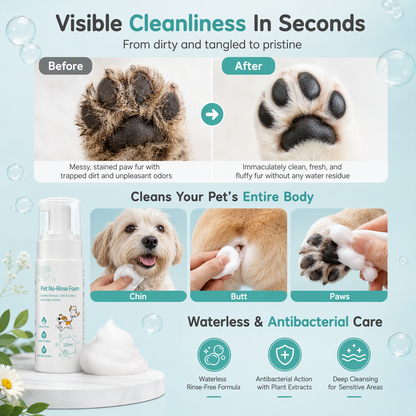 No-Rinse Pet Cleaning Mousse for Cats and Dogs🔥